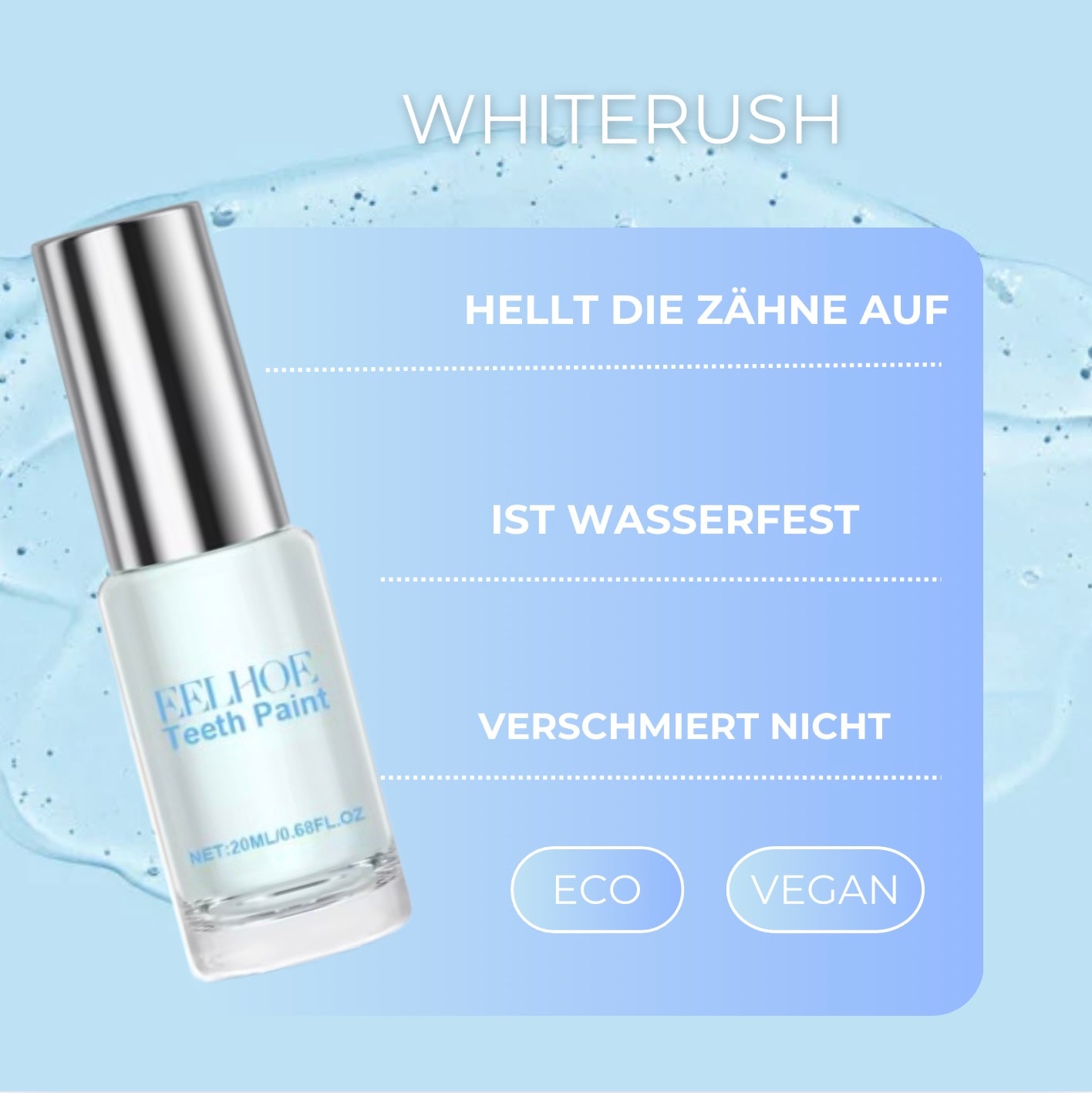 WhiteRush - strahlend weiße Zähne in Sekundenschnelle!